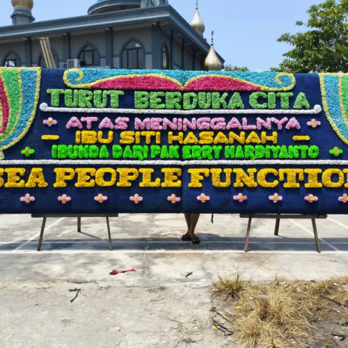 Karangan papan bunga “Duka cita”