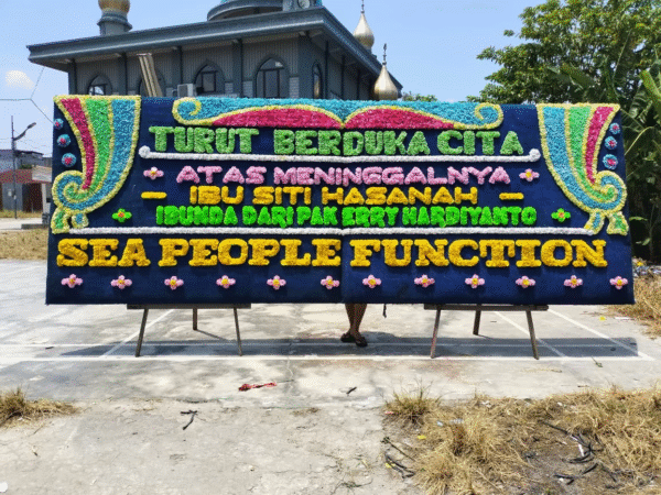 Karangan papan bunga “Duka cita”