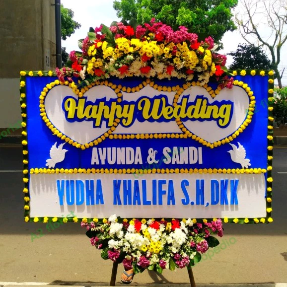 Karangan Papan Bunga “Menikah”